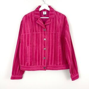 Cabi Cheeky Topper Pink Corduroy Button Front Jacket Style 4124